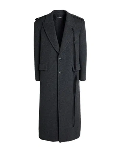 Ann Demeulemeester Man Coat Charcoal Size 42 Wool, Polyamide In Blue