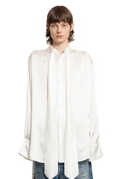 Ann Demeulemeester Man Off-white Shirts In Black