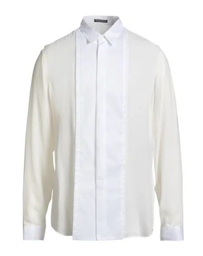 Ann Demeulemeester Man Shirt White Size 40 Silk