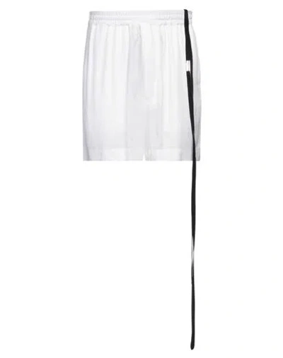 Ann Demeulemeester Man Shorts & Bermuda Shorts White Size 32 Viscose, Cupro