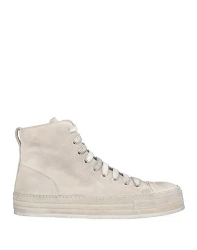 Ann Demeulemeester Man Sneakers Light Grey Size 7 Leather In Gray
