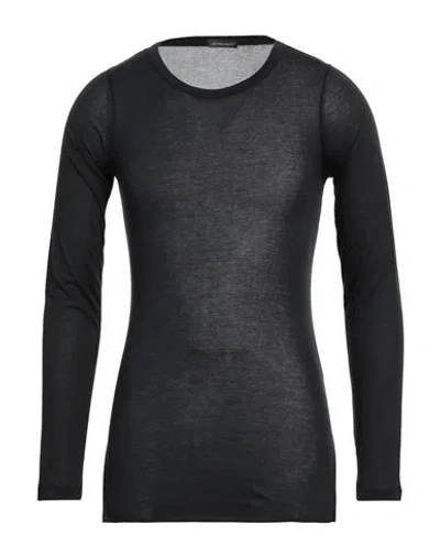 Ann Demeulemeester Man T-shirt Black Size Xl Cotton, Silk