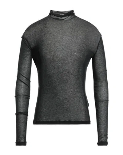 Ann Demeulemeester Man T-shirt Black Size S Modal, Silk