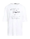 Ann Demeulemeester Man T-shirt White Size L Cotton