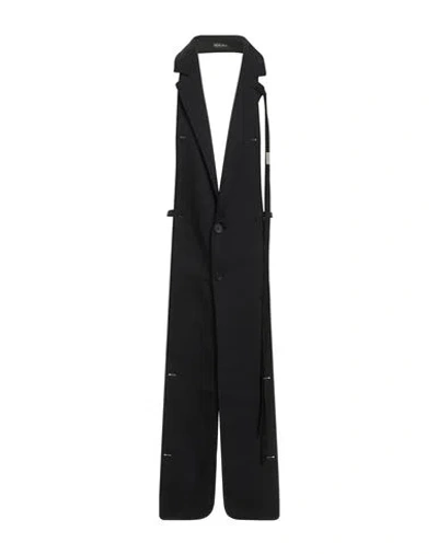 Ann Demeulemeester Man Tailored Vest Black Size 36 Virgin Wool, Elastane