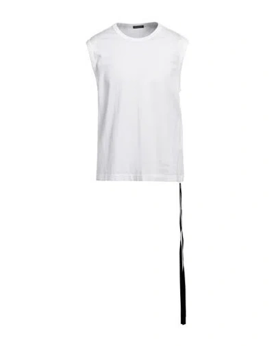 Ann Demeulemeester Man Tank Top White Size Xxl Cotton In White