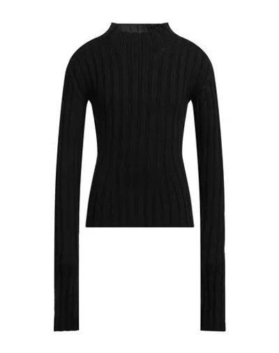 Ann Demeulemeester Man Turtleneck Black Size L Virgin Wool