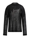 Ann Demeulemeester Man Turtleneck Black Size Xl Mohair Wool, Silk In Black