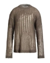 Ann Demeulemeester Man Turtleneck Military Green Size L Mohair Wool, Silk In Gray