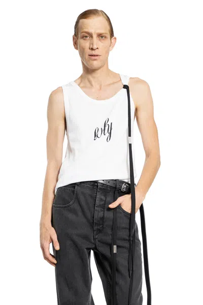 Ann Demeulemeester Man White T-shirts & Tank Tops