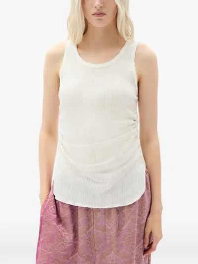 Ann Demeulemeester Mara Wrinkled Cropped Tank Top In Multi