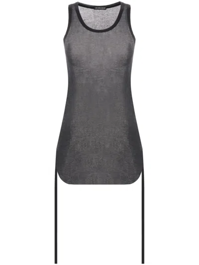 Ann Demeulemeester Mara Wrinkled Cropped Tank Top In Black