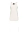 Ann Demeulemeester Cropped Tank Top Light Cotton Rib In White