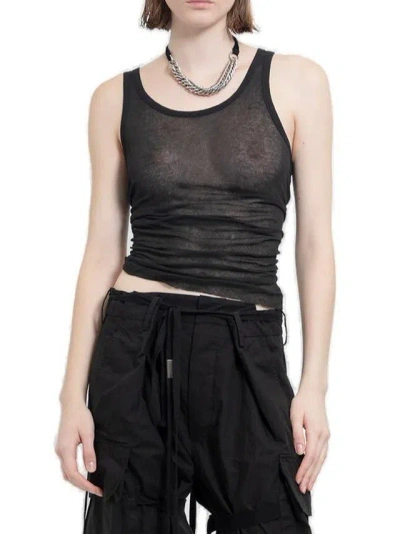 Ann Demeulemeester Mara Wrinkled Cropped Tank Top In Natural White