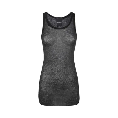 Pre-owned Ann Demeulemeester Mara Wrinkled Cropped Tank Top 'black' | Women's Size Xs