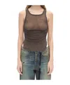 Ann Demeulemeester Mara Wrinkled Cropped Tank Top In Green