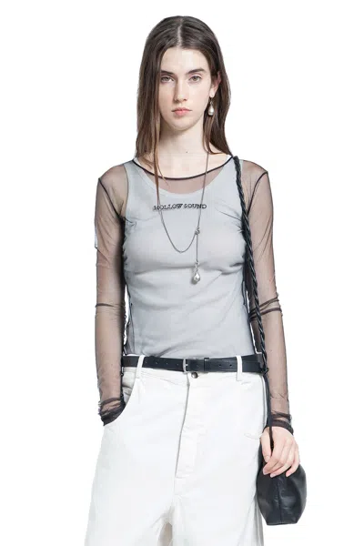 Ann Demeulemeester Mara Wrinkled Cropped Tank Top In Gray
