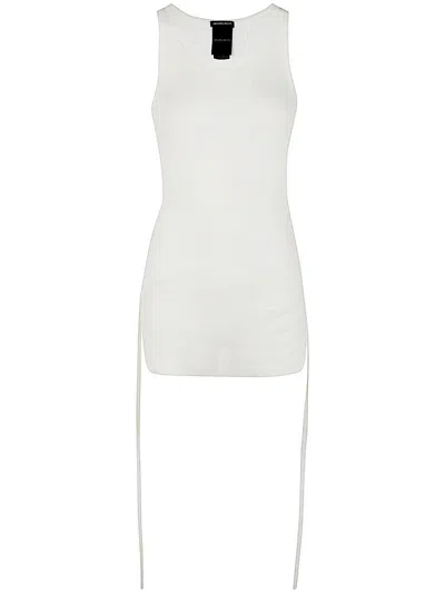 Ann Demeulemeester Mara Wrinkled Cropped Tank Top In White