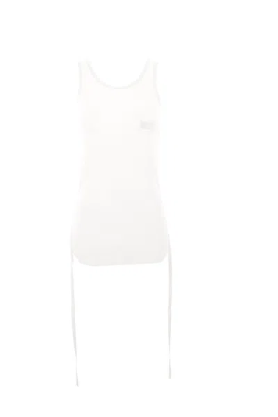 Ann Demeulemeester Mara Wrinkled Cropped Tank Top In White