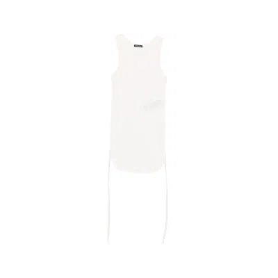 Ann Demeulemeester Mara Wrinkled Tank Top In White