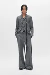Ann Demeulemeester Marcelino Comfort Trousers With Metal Buckle Belt In Gray