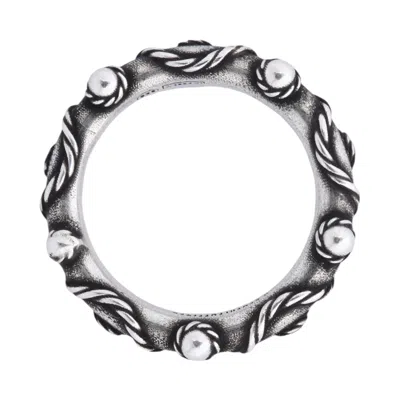 Pre-owned Ann Demeulemeester Mardon Grained Ring 'antique Silver' | Women's Size 50