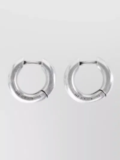 Ann Demeulemeester Mariela Anatomic Loop Earrings Engraved Detail In Green