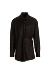 ANN DEMEULEMEESTER ANN DEMEULEMEESTER MARK HIGH COMFORT LEATHER SHIRT BLACK