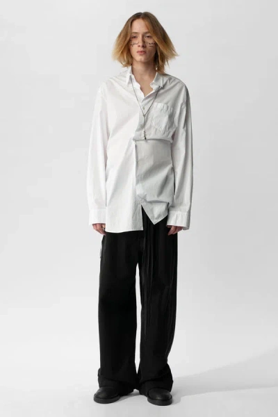 Ann Demeulemeester Mark High Comfort Print Shirt "lightning Over Heaven" In White