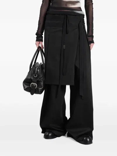 Ann Demeulemeester Marke Layered Trousers In Black