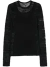Ann Demeulemeester Marten Ghost Long Sleeve Top Sweaters Black "black" In 099 Black