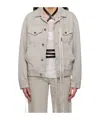Ann Demeulemeester Marthe Button Denim Coat In Gray