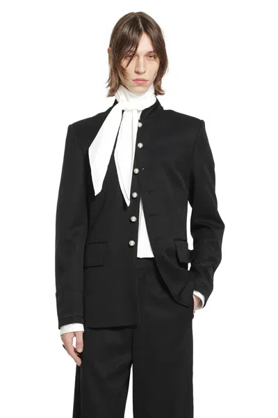 Ann Demeulemeester Martin Straight Diplomatic Jacket In Black