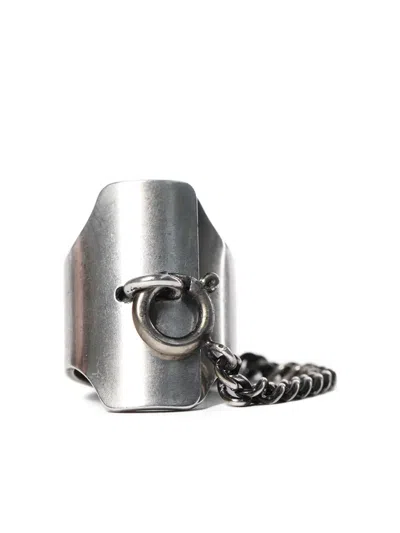 Ann Demeulemeester Martine Lock Ring In Silver