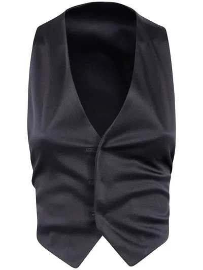 Ann Demeulemeester "mary" Micro Waistcoat In Black