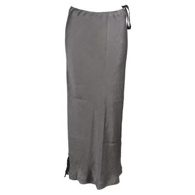 Ann Demeulemeester Maxi Skirt In Grey Silk