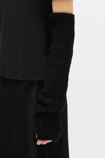 Ann Demeulemeester Mea Knitted Gauntlets In Black