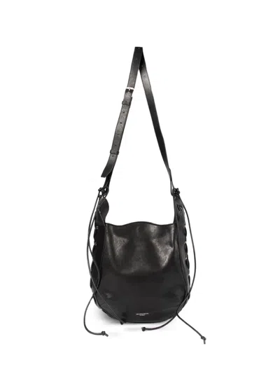 Ann Demeulemeester Medium Ravdna Lace-up Shoulder Bag In Black