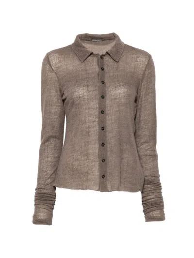 Ann Demeulemeester Mele Shirt In Brown