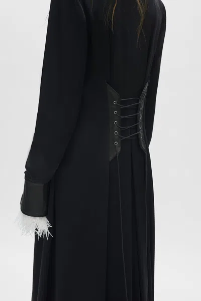Ann Demeulemeester Melia X-long Deconstructed Coat In Black