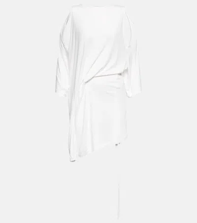Ann Demeulemeester Melissa Cutout Ruched Top In Off-white