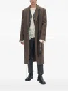 Ann Demeulemeester Melton Wool Coat In Brown