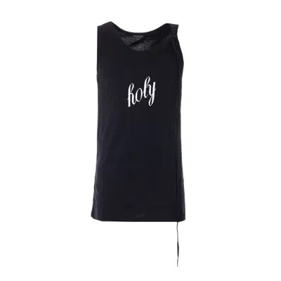 Ann Demeulemeester Men Seva Printed Standard Tank Top In Black