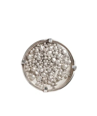 Ann Demeulemeester Mena Medallion Ring In Silver