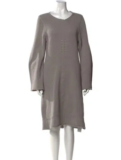 Pre-owned Ann Demeulemeester Merino Wool Knee-length Dress In Gray