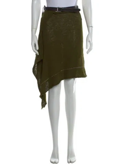 Pre-owned Ann Demeulemeester Merino Wool Mini Skirt In Green