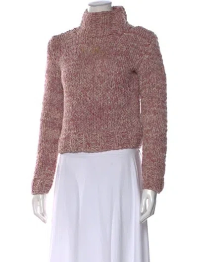 Pre-owned Ann Demeulemeester Merino Wool Turtleneck Sweater In Pink