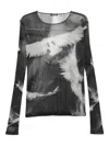 Ann Demeulemeester Mesh Graphic-print T-shirt In Multi