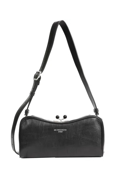 Ann Demeulemeester Metal Frame Shoulder Bag In Black