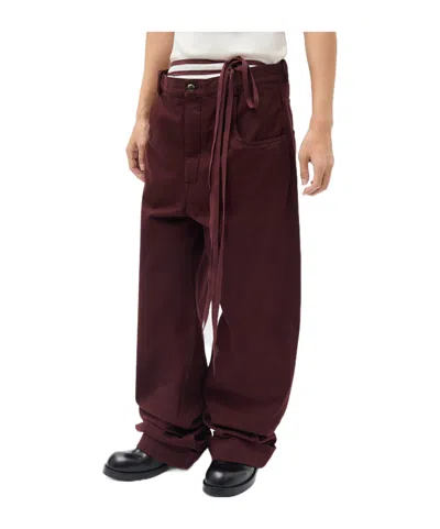 Ann Demeulemeester Michael High Comfort Trousers In Purple